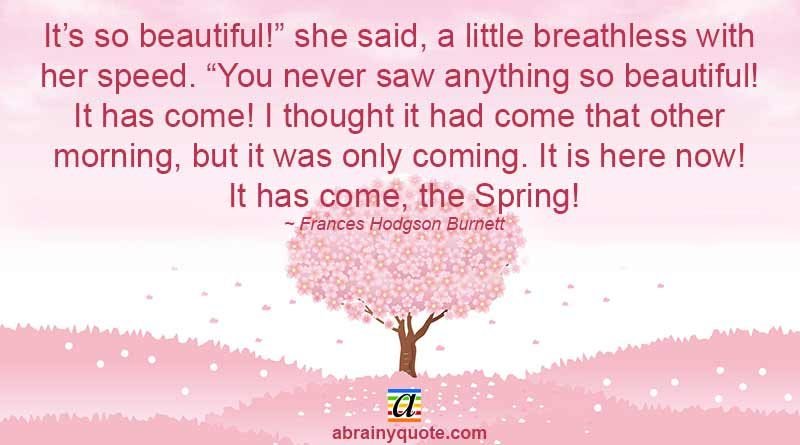 Frances Hodgson Burnett on Spring and Morning