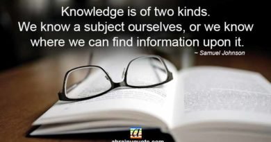 Samuel Johnson Quotes on Two Kinds of Knowledge