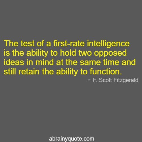 F. Scott Fitzgerald Quotes on First-Rate Intelligence