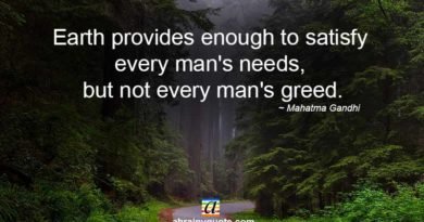 Mahatma Gandhi Quotes on Man's Needs and Man's Greed