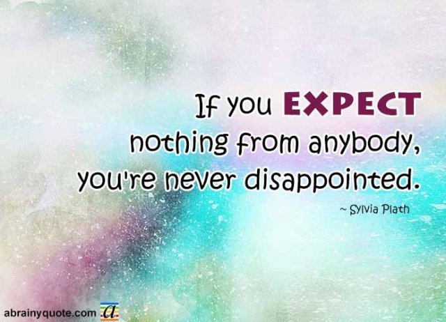 Sylvia Plath Quotes on Expect Nothing From Anybody - abrainyquote