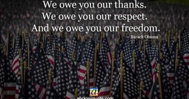Barack Obama Quotes on Thanks, Respect and Freedom