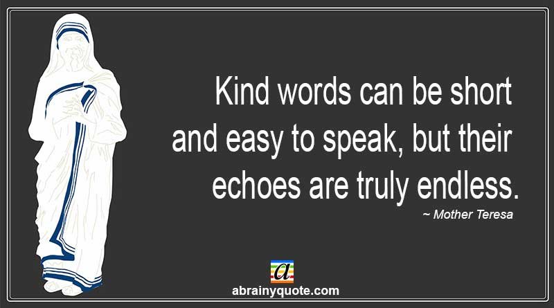 Mother Teresa Quotes on Kind Words
