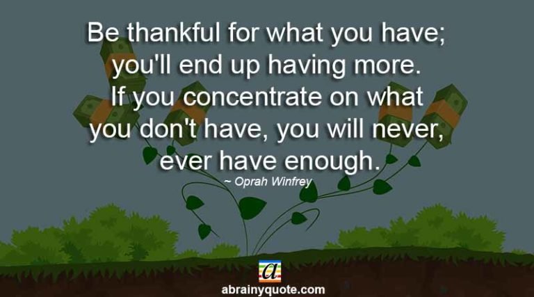 Oprah Winfrey Quotes on Being Thankful - abrainyquote