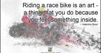 Valentino Rossi Quotes on a Race Bike Ride