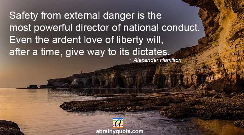 Alexander Hamilton Quotes on Safety from External Danger