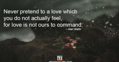 Alan Watts Quotes on Never Pretend to a Love