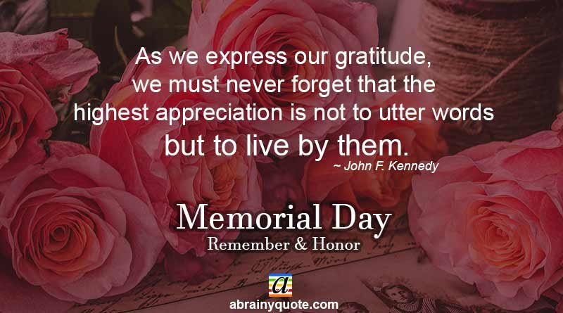Memorial Day Quotes on Expressing Our Gratitude
